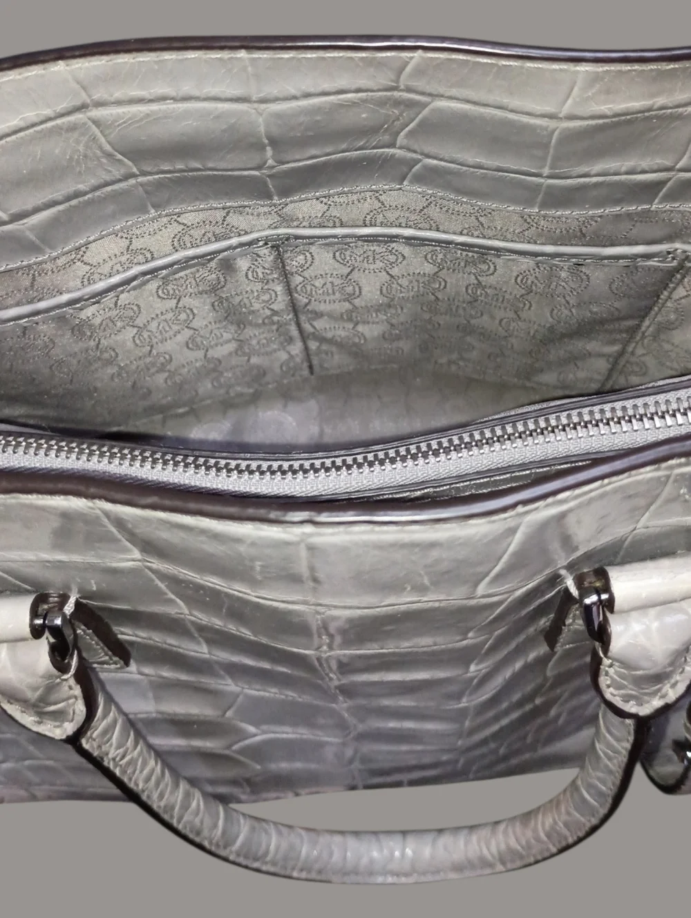 🤩MK💎Dillon Croc Satchel🖤luxury tote🖤MICHAEL KORS Tote work bag travel bag EUC - Picture 10 of 11